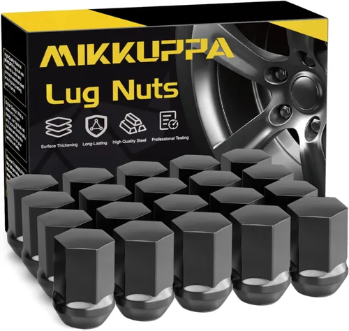 Vista 16 de MIKKUPPA 20 tuercas de llanta OEM 9/16-18, repuesto para Dodge Dakota 2006-2010, Durango 2004-2009, ruedas Ram 1500 Factory 2002-2010, asiento negro
