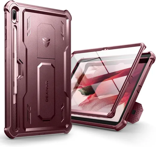 Vista 11 de Dexnor Funda para Galaxy Tab S8/S7 de 11 pulgadas, Protector de Pantalla Integrado y Soporte - Porta S Pen, Cubierta Protectora de Cuerpo Completo