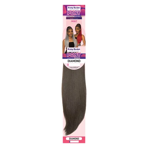 Vista 5 de Remy Illusion - Extensión de cola de caballo con diamantes de cola de caballo - Extensiones de cabello sintético de cola de caballo de 30 pulgadas