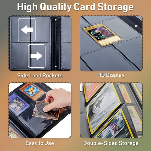 Vista 4 de Carpeta de tarjetas intercambiables, 4 bolsillos para tarjetas intercambiables, soporte para tarjetas de intercambio de tarjetas, bolsillos de doble