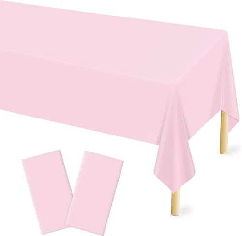 Vista 20 de Mulbozy 2 piezas de mantel de plástico negro para mesa rectangular, 54 × 108 pulgadas, fundas desechables de mesa para fiestas negras