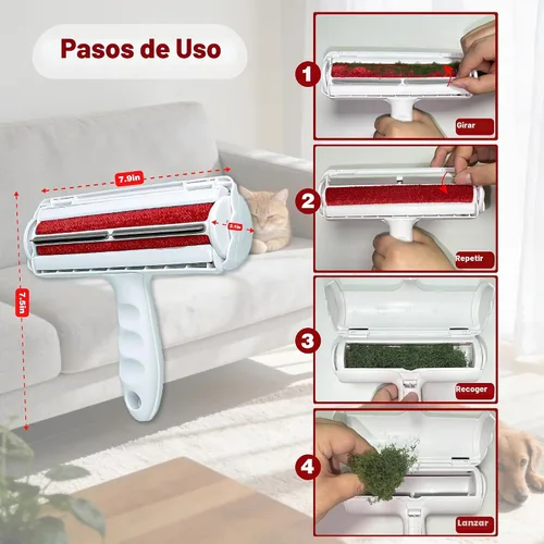 Vista 3 de Rodillo removedor de pelo de mascotas, una herramienta reutilizable de depilación de mascotas, adecuado para sofás, muebles, alfombras, automóviles