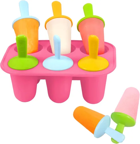 Vista 14 de Miaowoof Moldes de paletas para bebés con palillos, 8 cavidades de silicona para hacer paletas de hielo para bebés leche materna para alivio