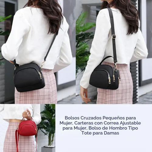 Vista 2 de Bolsos cruzados pequeños para mujer, bolsos de mano con correa ajustable para mujer, bolso de hombro para mujer