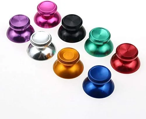 Vista 2 de 2pcs Aluminum Metal 3D Analog Joystick Stick Grip Cap Thumbstick Replacement Repair for Xbox 360 Xbox360 Controller (Pink)