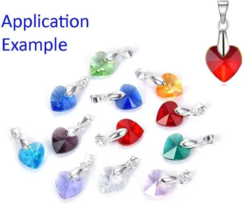 Vista 7 de 20 cuentas colgantes de cristal de corazón de amor de San Valentín de 0.394 pulgadas (0.394 in), cuentas sueltas de diamantes de abril transparentes