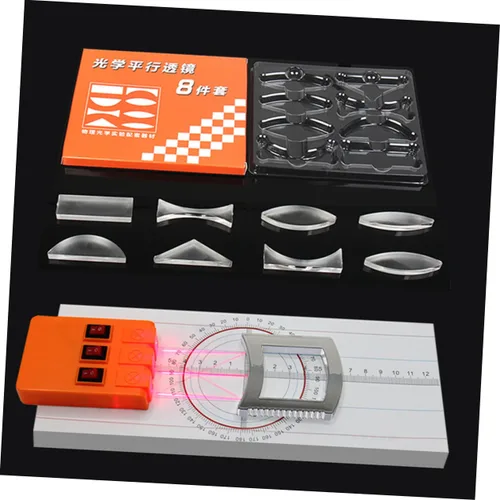 Vista 5 de Multifunction Optical Experiment Kit Convex Lens Triangular Prism and Light Source Physics Refraction and Reflection Demonstration Tool for