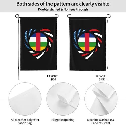 Vista 6 de We Heart America And Central African Republic Love Forever Garden Flag 28"x40" Inch Double Sided Garden Flags Home Lawn Outdoor Decor Flags Party