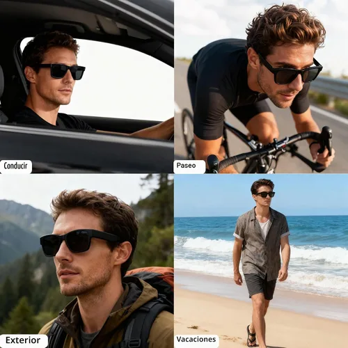 Vista 2 de Gafas inteligentes AI con lentes fotocrómicas, traducción y asistente