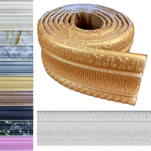 Vista 9 de Yutianli Moldura de Corona Despegar y Pegar Borde de Papel Tapiz Base de Pared Flexible Moldura Adhesiva Zócalo de Vinilo Autoadhesivo Moldura
