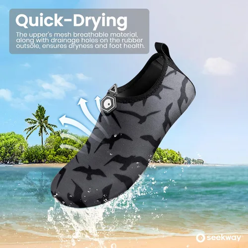 Vista 2 de SEEKWAY SK002 - Zapatos acuáticos unisex de secado rápido, antideslizantes, para playa, natación, piscina, río, navegar y surf
