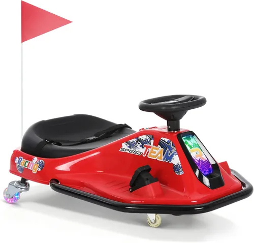 Vista 10 de 24V Go Kart eléctrico de deriva para niños de 3 años en adelante, karts de deriva con función de andar encima, ruedas brillantes mejoradas, coche