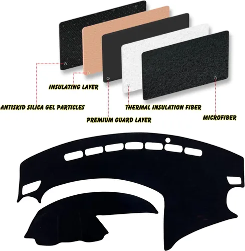 Vista 4 de Tapete antideslizante para tablero de instrumentos compatible con Mazda 3 2010 2011 2012 2013 protector solar (borde negro)