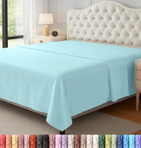 Vista 37 de Utopia Bedding Sábana encimera – 1 paquete (individual, beige) – Tela de microfibra suave cepillada – Sábana superior resistente al encogimiento y a