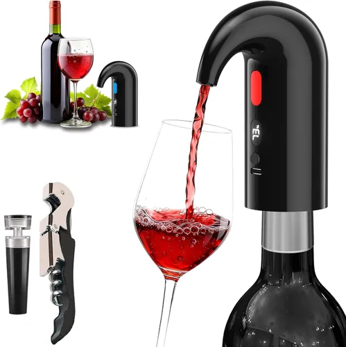 Vista 14 de Aireador eléctrico de vino, bomba dispensadora de vino, vertedor automático de vino, decantador de vino instantáneo, oxigenador de vino de un toque