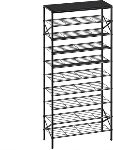 Vista 10 de Zapatero de metal de 6 niveles para almacenamiento de zapatos para entrada, 18-24 pares de zapatero estrecho para armario, zapatero resistente
