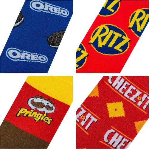Vista 5 de Crazy Socks, Snack & Junk Food Themes, Fun Silly Novelty Crew, Large, Fun 8 Pack