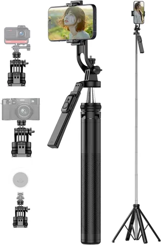Vista 8 de Trípode para selfie, trípode con soporte giratorio de 360 grados para fotografía, grabación de video, transmisión en vivo, vlog, video de YouTube