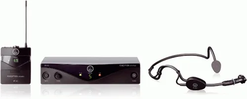 Vista 6 de AKG Sistema de micrófono inalámbrico Pro Audio Perception con receptor estacionario SR45, transmisor de bolsillo PT45 y micrófono para la cabeza