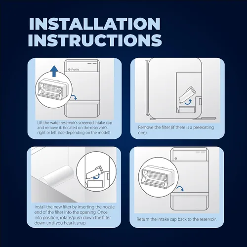 Vista 3 de Mist P4INKFILTR - Filtro de agua de repuesto para todas las máquinas de hielo GE Opal Nugget. Repuesto para filtro de agua GE para máquina de hielo