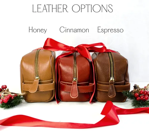 Vista 7 de Danique Jewelry Bolsa de aseo de cuero 100% genuino personalizada para hombres • Bolsa de viaje para artículos de aseo para hombres • Artículos