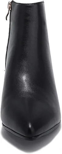 Vista 3 de IDIFU Botas de tacón bajo para mujer, botas de tobillo con punta puntiaguda, botas cortas para vestir, 5