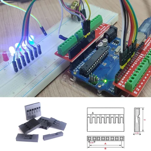 Vista 2 de Gikfun 780pcs 0.100 in paso 1 2 3 4 5 6pin vivienda conector Dupont alambre macho hembra crimpadoras adaptador adaptador kit surtido para RC Servo