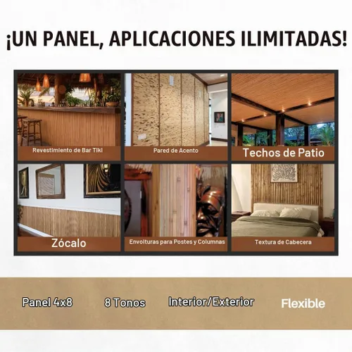 Vista 7 de amaZulu - Paneles de pared de bambú natural de 4 x 8 pulgadas, revestimiento de tambor gris, tono neutro fresco, pared de acento flexible