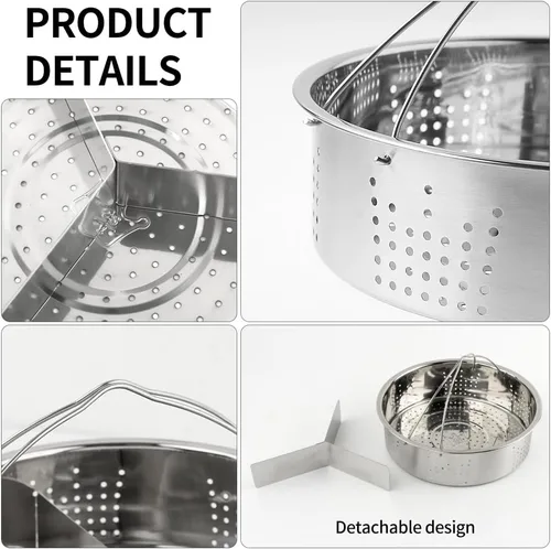 Vista 11 de Cesta de vapor para olla instantánea, cesta de vapor de verduras de acero