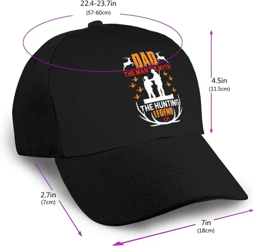 Vista 2 de LIFANGMI Adjustable Dad The Man The Myth The Hunting Legend Baseball Cap for Men Women Baseball Hat Outdoor Casual Breathable Caps Trucker Hats Sun