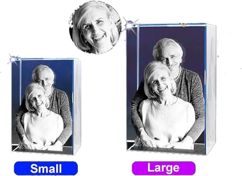 Vista 3 de Foto de cristal 3D, regalos personalizados para esposa, mujer, mamá, papá, hombres, ella, él, gran regalo personalizado con tu foto, imagen