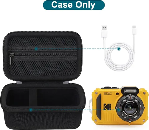 Vista 2 de Canboc Funda de transporte para cámara digital Kodak PIXPRO WPZ2, resistente e impermeable, bolsa de fotografía subacuática, bolsillo de malla