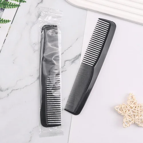Vista 8 de Paquete de 30 peines negros a granel, peine de bolsillo para cabello de doble diente de 7 pulgadas, envueltos individualmente, peines a granel