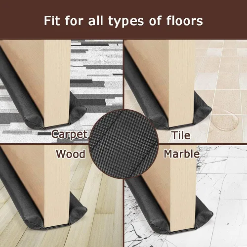 Vista 2 de Topes dobles para puertas impermeables, tamaño ajustable de 30" a 36", protectores de corrientes de aire, bloqueador de ruido, bloqueador de brisas