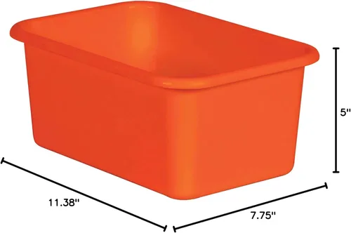 Vista 2 de Teacher Created Resources® Cubo de almacenamiento de plástico pequeño naranja