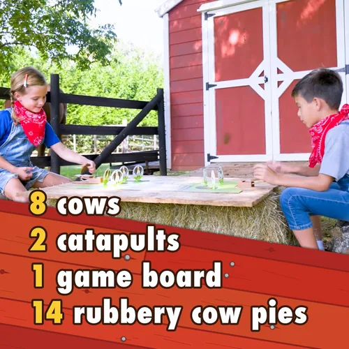 Vista 4 de Catapultas de vaquero: el mejor regalo para niños, divertido juego de mesa familiar para niños y adultos, lanza caca para derribar vacas, fácil