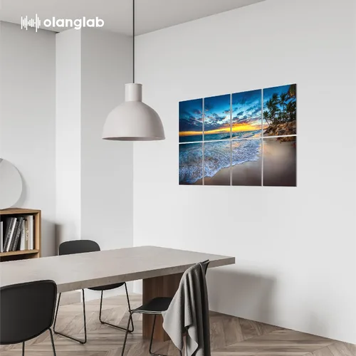 Vista 5 de Olanglab Paneles acústicos artísticos, paneles de pared absorbentes de sonido de 48 x 32 pulgadas para paneles de pared acústicos decorativos Playa B