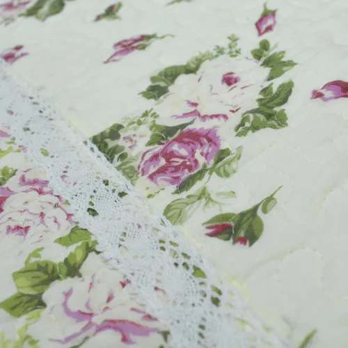 Vista 3 de USTIDE Alfombra rústica con diseño de rosas y flores, decoración del hogar, de algodón, con patrón de rosas rosadas, alfombra de baño lavable