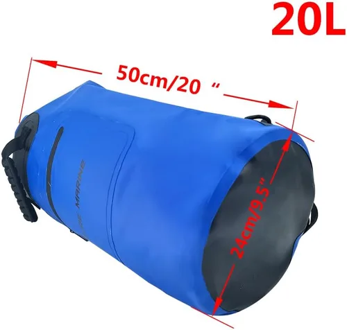 Vista 3 de ISURE MARINE Bolsa seca impermeable con bolsillo con cremallera de 20 litros, funda impermeable para teléfono, con cierre superior, bolsas de viaje