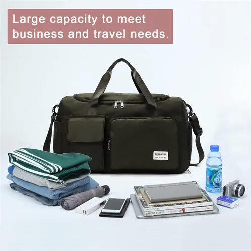 Vista 175 de Pequeña bolsa de gimnasio para mujer, bolsa de viaje con compartimento para zapatos
