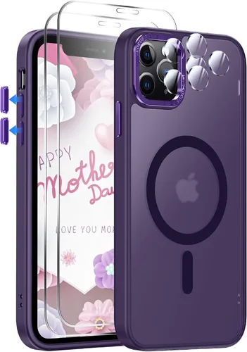 Vista 8 de LeYi Funda para iPhone XR: con protector de pantalla X2 + 2 funda para cámara [compatible con MagSafe] Funda protectora magnética i iphoneXR
