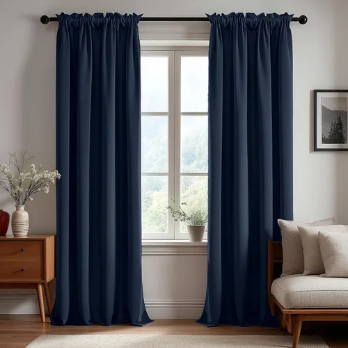 Vista 40 de Deconovo Cortinas opacas, aislamiento térmico, dobladillo para barra, reducción de ruido, certificado Oeko-TEX, cortinas de oscurecimiento