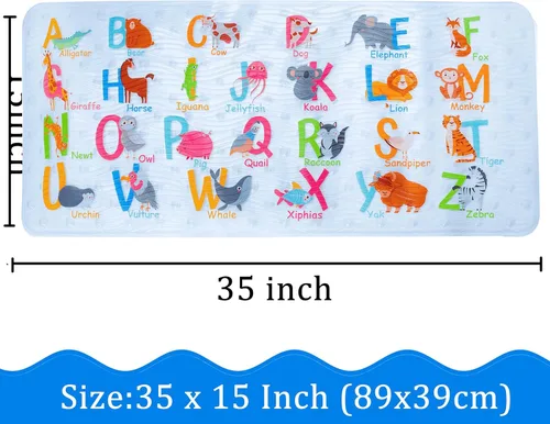 Vista 4 de BEEHOMEE Tapetes de baño para bañera para niños, bebés y niños pequeños - Grandes tapetes antideslizantes de dibujos animados para baño, bañera