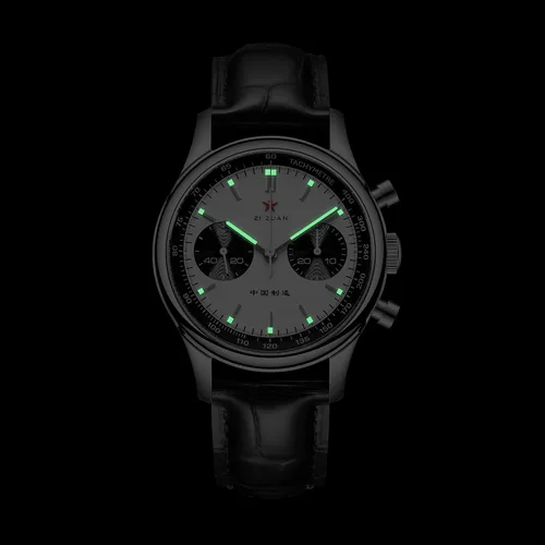 Vista 4 de Men Panda Chronograph 1963 ST1901 Original Movement Manual Winding Luminous Dial 40mm Sapphire Glass Pilots Mechanical Wrist Watch