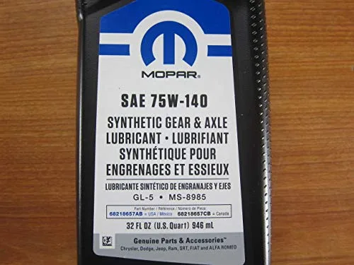 Vista 2 de Mopar Lubricante sintético para engranajes y ejes SAE 75W-140 de un cuarto de galón Nuevo OEM