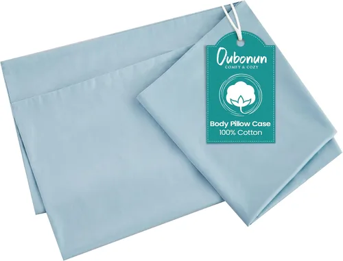 Vista 9 de Oubonun Funda de almohada corporal 100% algodón - 800 hilos/21x54, absorbente de humedad y transpirable, funda de almohada corporal de hotel premium