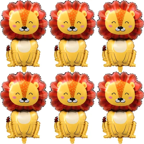 Vista 8 de Globos de abeja, 6 piezas de globos de aluminio con forma de helio para fiesta de animales de dibujos animados para selva safari temática telón