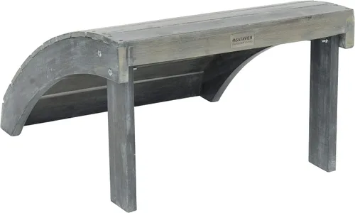Vista 4 de Safavieh Patio Collection Hampton Adirondack - Otomana de madera de acacia Gris cenizo