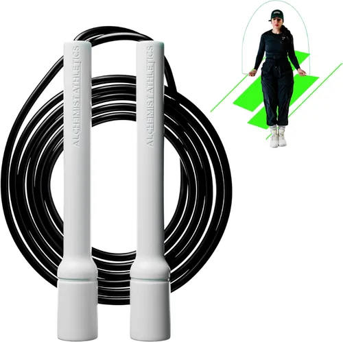 Vista 9 de Cuerda de saltar para fitness, cuerda de saltar ajustable de 10 pies para hombres, mujeres y niños, cuerda de saltar sin enredos con asas