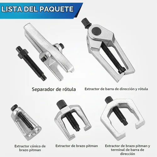 Vista 2 de ATPEAM Separador de rótula Pitman de 5 piezas Juego de herramientas de extremo de barra de acoplamiento para servicio frontal, kit de extracción